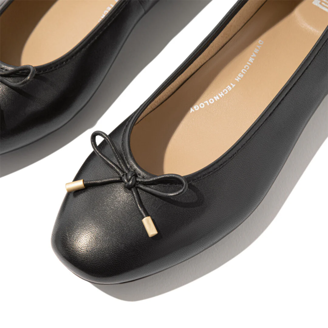 DELICATO Bow Soft Leather Ballerinas - Image 3