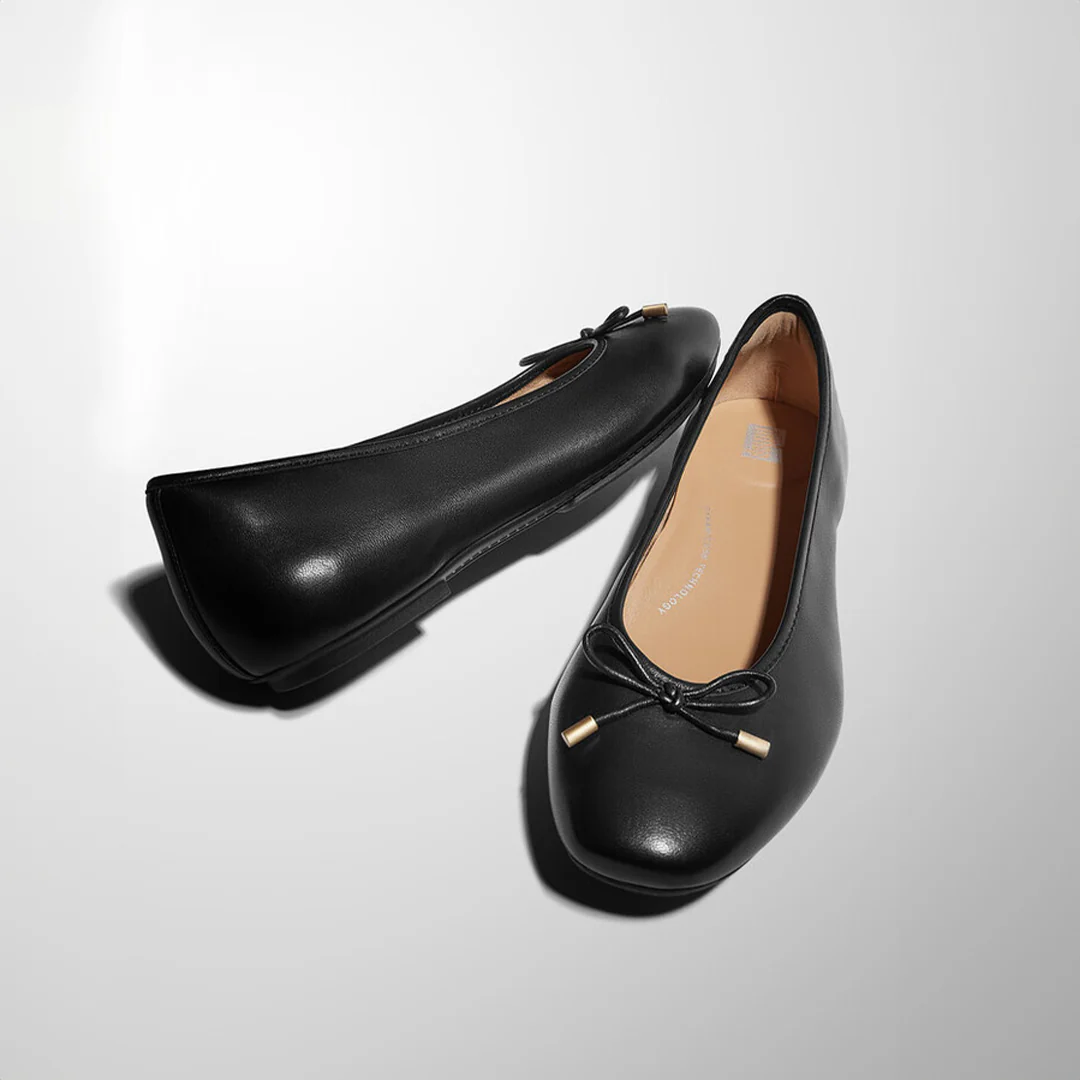 DELICATO Bow Soft Leather Ballerinas - Image 5