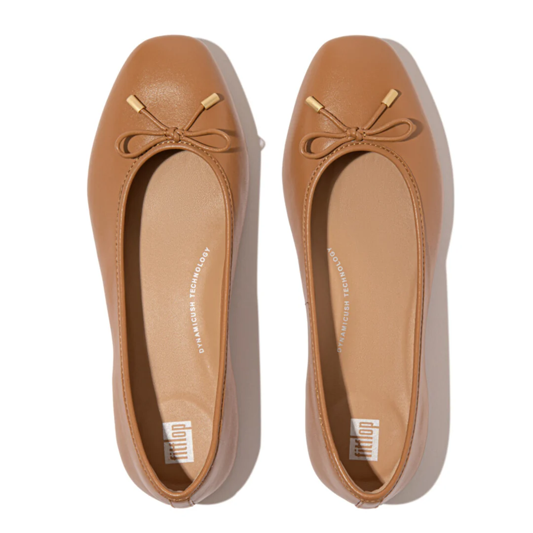 DELICATO Bow Soft Leather Ballerinas - Image 4