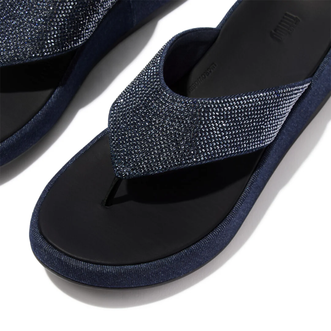 F-MODE Denim-Hotfix Toe-Post Sandals - Image 3
