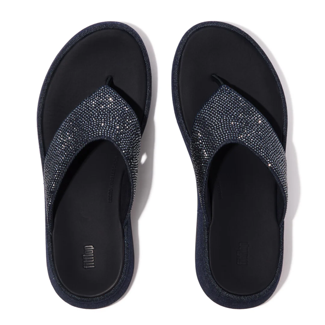 F-MODE Denim-Hotfix Toe-Post Sandals - Image 5