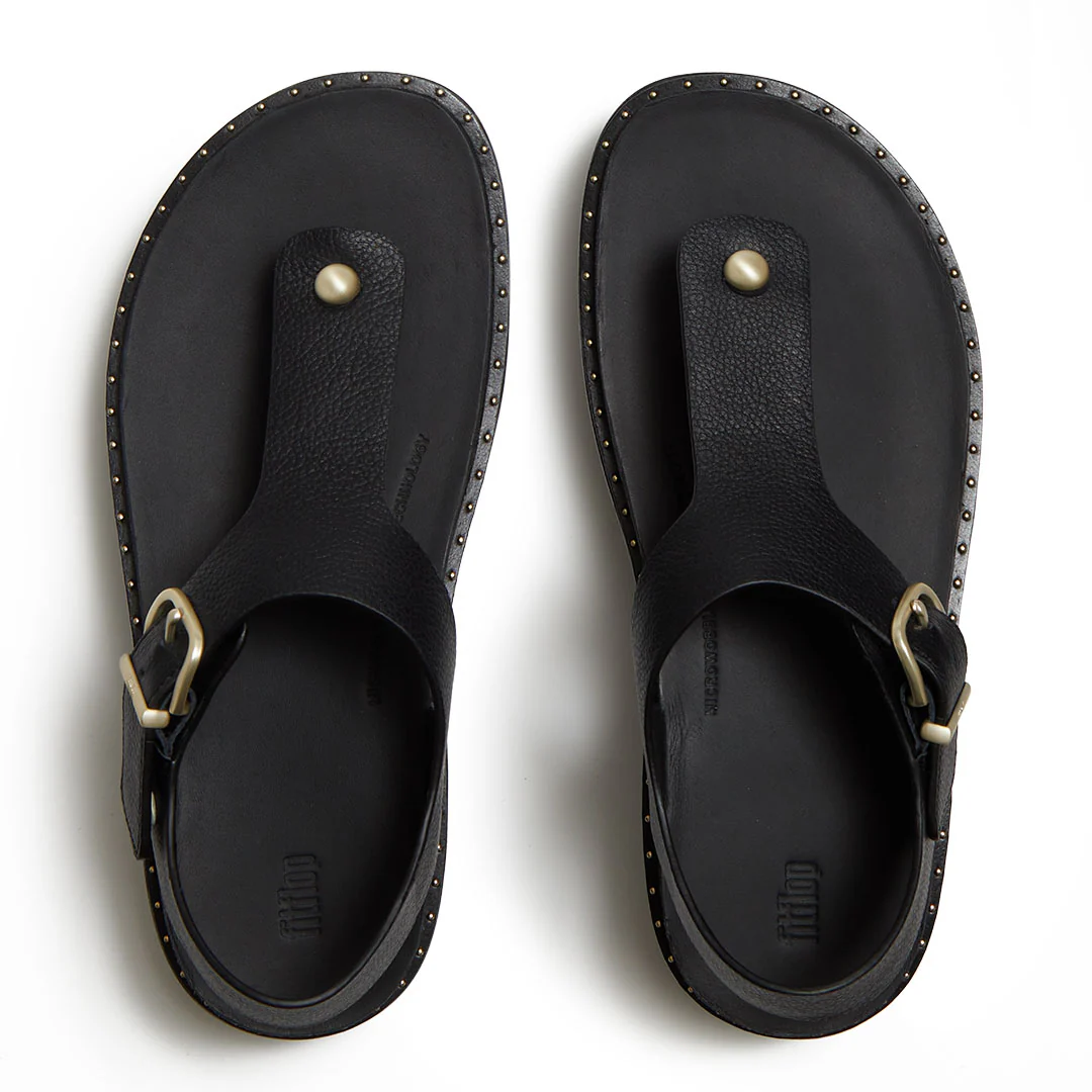 GEN-FF Max Buckle Tumbled-leather Toe-post Sandals - Image 5