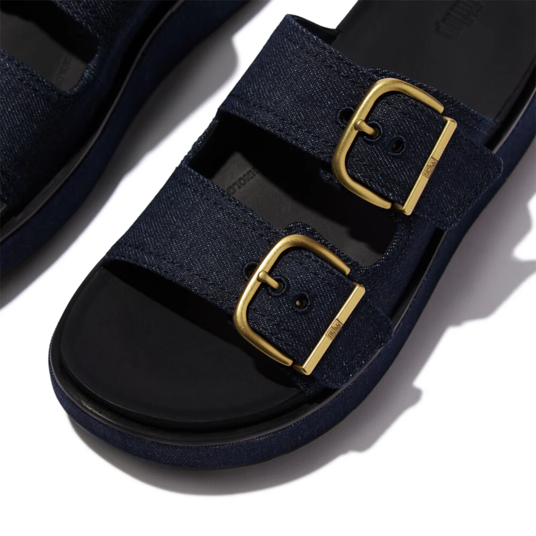 GEN-FF Max Buckle Two-Bar Denim Slides - Image 4
