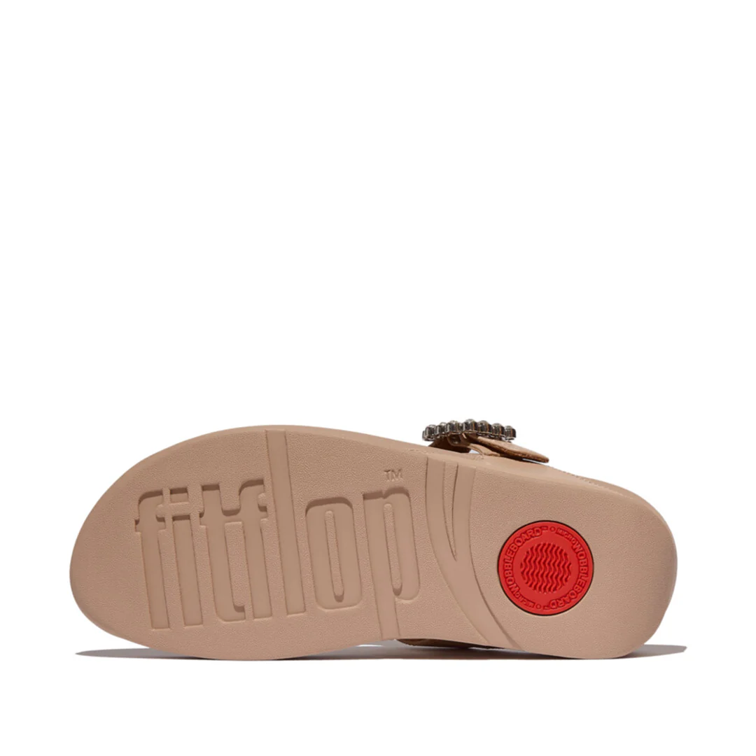 LULU Crystal-Buckle Leather Toe-Post Sandals - Image 5